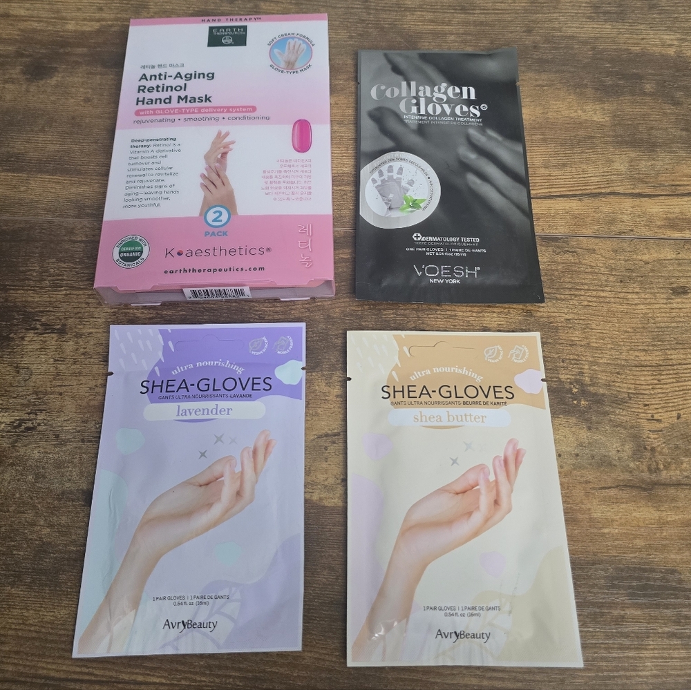 New Hand Mask Lot Of 5, Shea Butter, Lavender, anti Aging, collagen